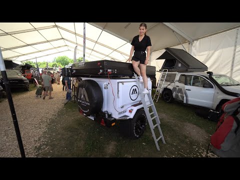 Minimal camping trailer! Adventure all-wheel drive metalian micro trailer. Kitchen. Living room. ...