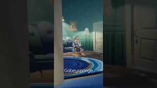 HELLO NEIGHBOR WAS TRYING TO WATCH TV 😂😂 #shorts