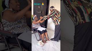 Ebele Okaro praying for Patience Ozokwor on her birthday