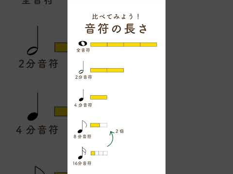 音符の長さを比べてみよう！【目で見て分かる音楽理論】 #shorts