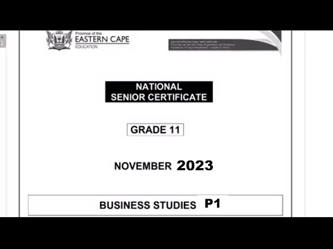 GRADE 11 BUSINESS STUDIES FULL QUESTION PAPER 1 & MEMO NOVEMBER 2023