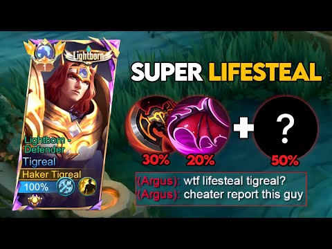 TIGREAL NEW SUPER LIFESTEAL BUILD AND EMBLEM 2024!! (must try✔️)