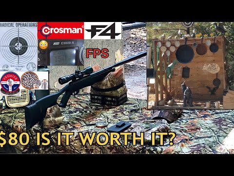 $80 Crosman F4 Air Rifle Full Review/Field Test Nitro Piston .177 and Super Fun Plinking