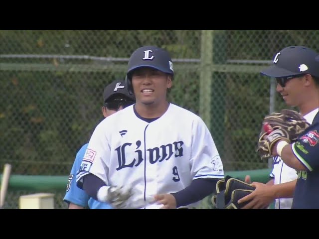 【ファーム】変化球を捉えた!! ライオンズ・蛭間拓哉 ライトへのタイムリーヒットで追加点!!  2024年9月23日 埼玉西武ライオンズ 対 東京ヤクルトスワローズ