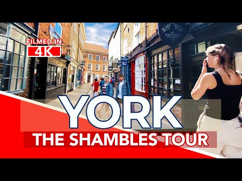 YORK | Tour of THE SHAMBLES in York UK [Historic City Walk]