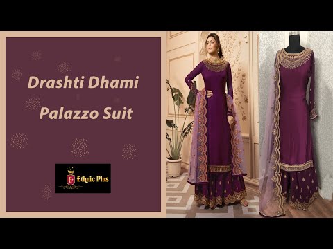Drashti Dhami Trending purple Palazzo Suit | Salwar Kameez Design | Ethnic Plus Sharara Collection