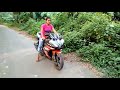 Jeans Top Queen Girl Riding Yamaha Bike Stunts Last Time Fails Moment 2024