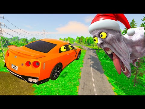 Escape From The Shy Guy (SCP-096) 😱 | Nissan GTR VS Giant Bulge | Ride Chase | BeamNG ANNIHILATION