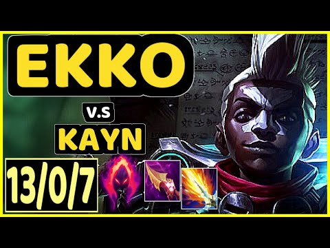 FITZ (EKKO) vs KAYN - 13/0/7 KDA JUNGLE GAMEPLAY - BR Ranked MASTER