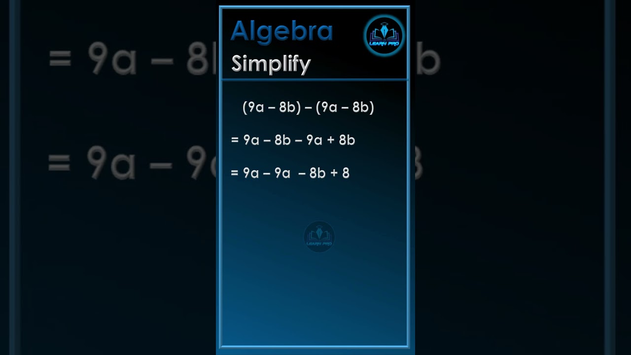 Algebra || Simplify ||✅ #shortsfeed #maths #algebra #simplification