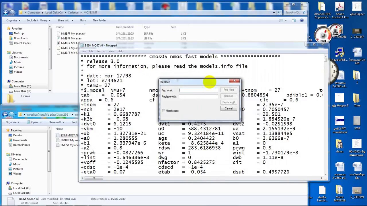 Create Model library Cmos BSIM7 SPice cadence