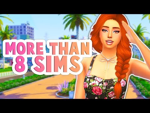 Part of a video titled HOW TO HAVE MORE THAN 8 SIMS IN A HOUSEHOLD // UP TO 25 SIMS!