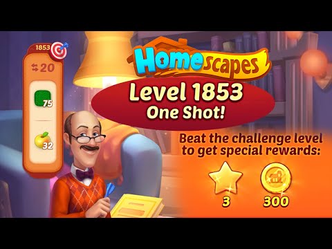 Homescapes Level 1853 Challenge | Rainbow Ball & Plane Boosters | Playrix