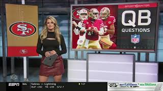 Kelsey Riggs ESPN SportsCenter Knee High Boots & Leather.