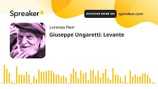 Kadr z teledysku Levante tekst piosenki Giuseppe Ungaretti