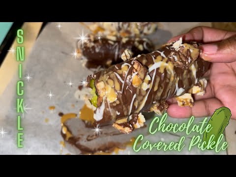"Snickle" a chocolate covered pickle covered in Snickers candy 🤪🍫