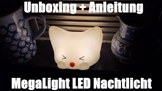 MegaLight LED Nachtlicht f. Kinder o. Deko - Nachtlicht f. Baby ohne Kleinteile Unboxing & Anleitung