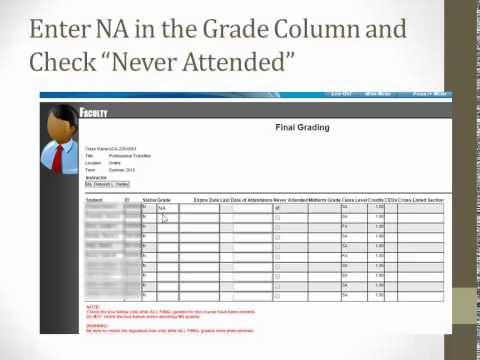 Entering Na Grades In Web Advisor