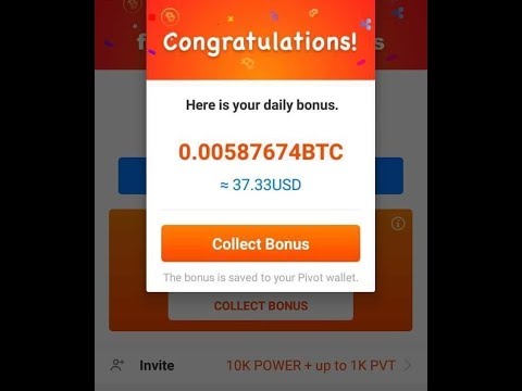 App pivot me pagou 0.001 bitcoin em 5 dias corre que é gratis