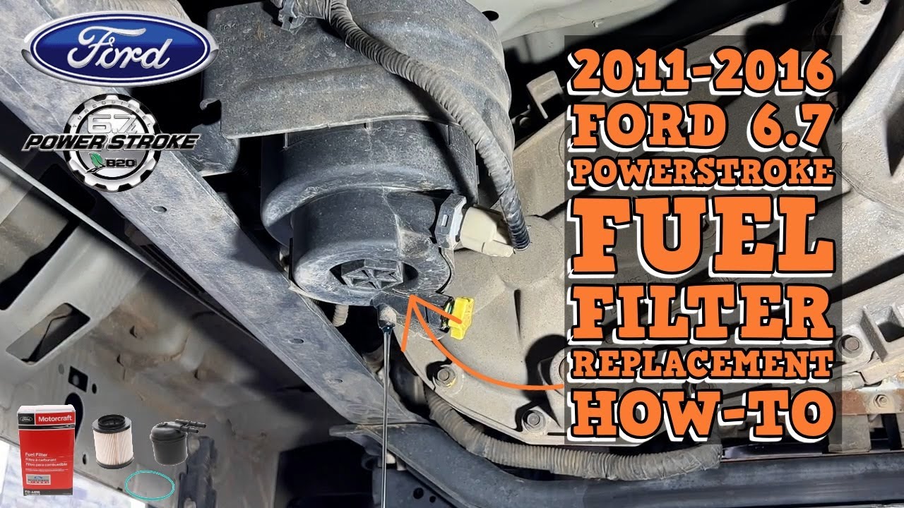 Ford 6.7 Powerstroke fuel filter replacement on a 2015 F-350