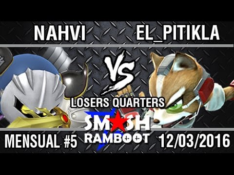 [SmashxRamboot #5] Nahvi (MetaKnight) Vs. El_Pitikla (Fox) Losers quarters
