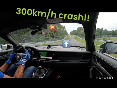 Porsche GT2 rs MR crash into a Caterham on the NURBURGRING fastest section!!