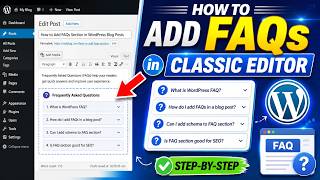 How to add FAQs section in wordpress blog posts using classic editor?