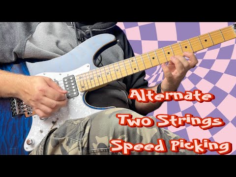 Shred Team Lick - 14- Alternate Two Strings Speed Picking / 114