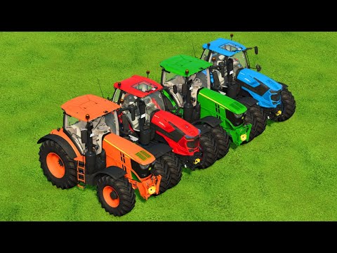 JOHN DEERE TRACTORS vs DEUTZ-FAHR TRACTORS PARKOUR - Farming Simulator 22