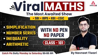 Bank Exams | Simplification | Number Series | Inequality | Arithmetic | Viral Maths #101 | Navneet
