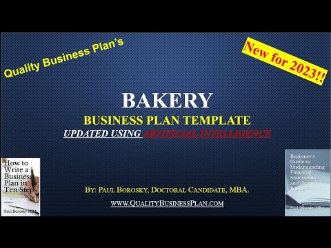 , title : 'BAKERY Business Plan Template Update for 2023 Using AI by Paul Borosky, MBA.'