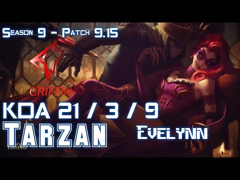 GRF Tarzan EVELYNN vs KHA'ZIX Jungle - Patch 9.15 KR Ranked