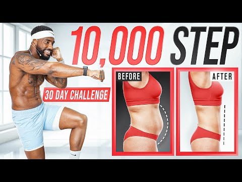 10,000 STEP Indoor Challenge | No Equipment, No Jumping, Home Workout!