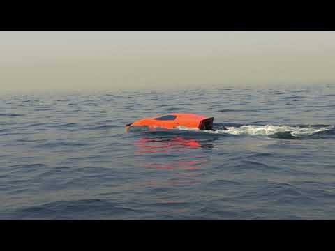 Car transfers to hydrofoil.