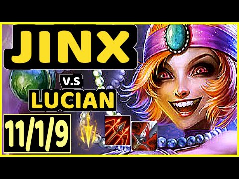HJäRNAN (JINX) vs LUCIAN - 11/1/9 KDA BOTTOM ADC GAMEPLAY - EUW Ranked GRANDMASTER