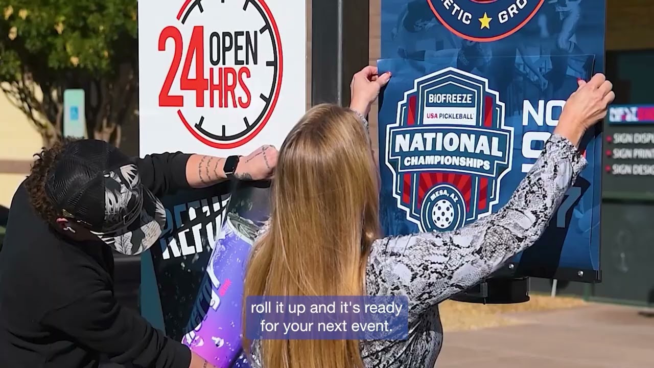 Gripper Graphics with microscopic suction cling technology. Holds tight in wind, rain and sun.