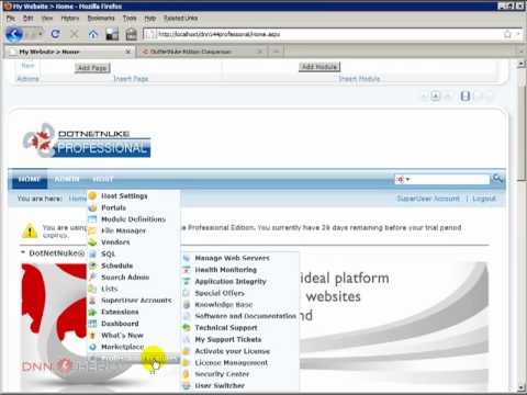 DotNetNuke Professional Tutorial, User Switcher - Video #85
