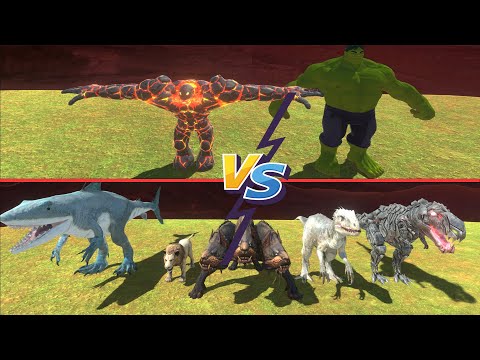 HULK & LAVABOY VS TEAM MONSTERS - Animal Revolt Battle Simulator