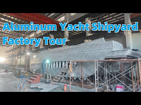 Aluminum Yacht Shipyard Factory Tour [1]  #yacht #shipyard #boat
