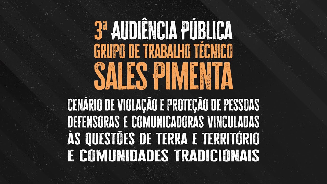 🎥🔴#AoVivo |  3ª Audiência Pública GT Sales Pimenta