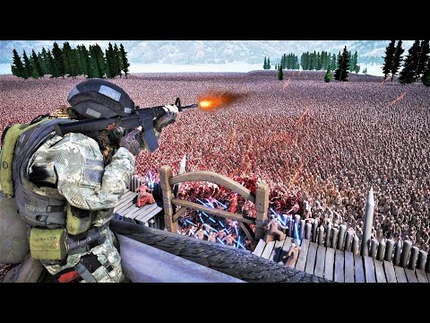 1,200,000 Zombies attack Archer God, Jedi Knight & Special Forces camped at Viking Fortress - UEBS 2
