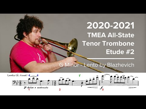 2020-2021 TMEA All State Tenor Trombone Etude #2 - G Minor Lento by Blazhevich