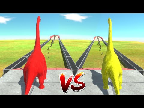 COLORED BRACHIOSAURUS RACE BATTLE COMPETITION - Animal Revolt Battle Simulator ARBS