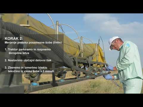 Umerjanje traktorske škropilnice