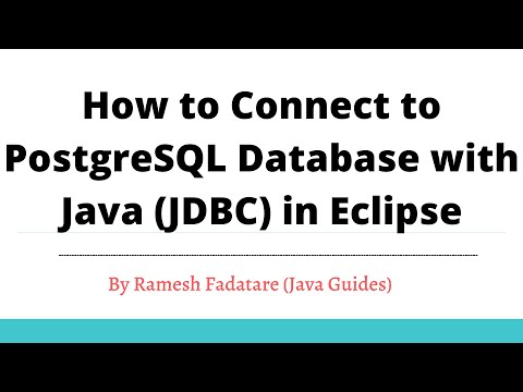 How to Connect to PostgreSQL Database with Java JDBC in Eclipse