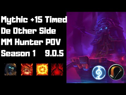 M+15 De Other Side Timed | Night Fae MM Hunter POV | World of Warcraft 9.0.5