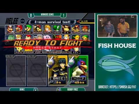 Fish House 7 SSBM - Denec (Marth) Vs. Bobby Frizz (Falco, C. Falcon) Winners Semis