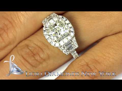 ER-SOLD-039 - 3.55 Carat H-VS2 Radiant Cut Natural Diamond Engagement Ring 14k Vintage Style