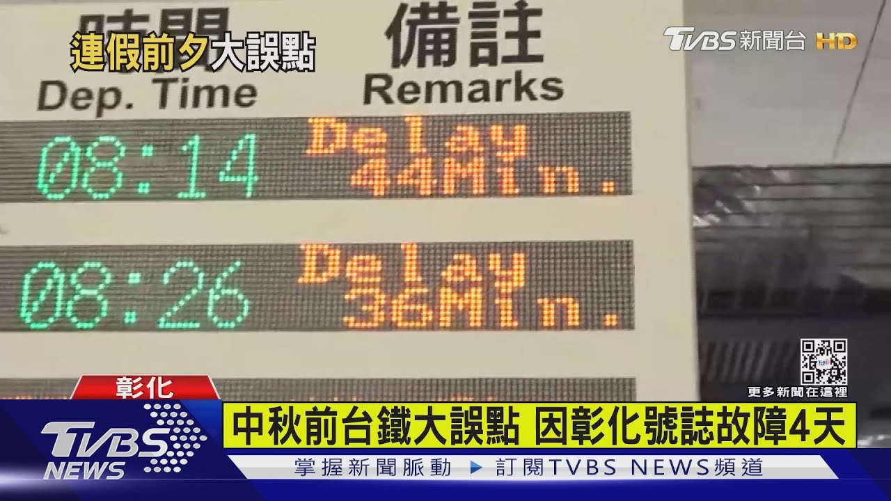 中秋連假前台鐵大誤點　延誤67列次1.9萬人