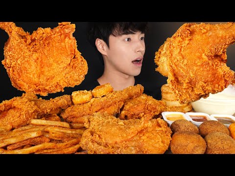 ASMR MUKBANG CHICKEN & BURGER MUKBANG COMPILATION KFC, BBQ, PIZZA, PAN CAKES